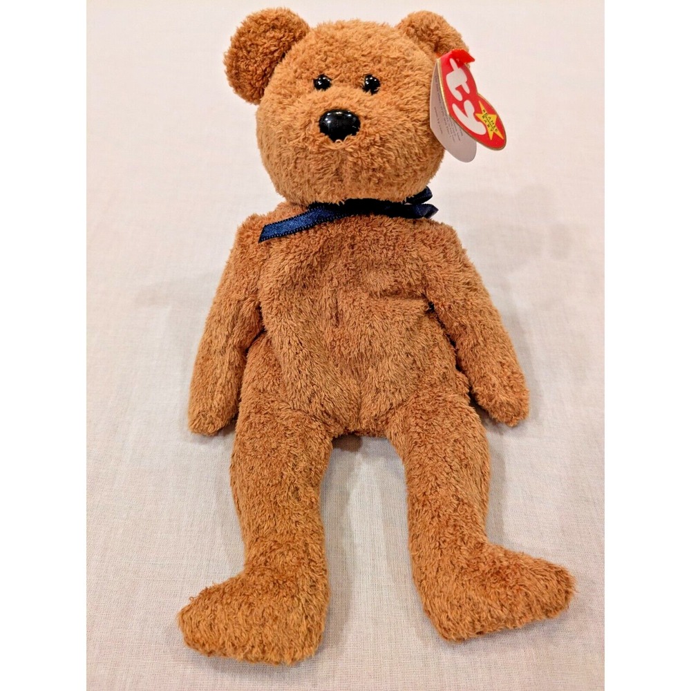 Vintage TY Beanie Babies FUZZ the Bear With Tag 1998 Retired Excellent Condition